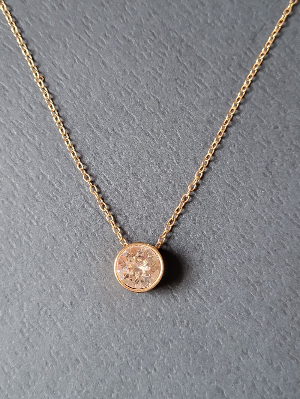 Touchstone Crystal By Swarovski "Rosy Necklace", Rose Gold Ion Plating